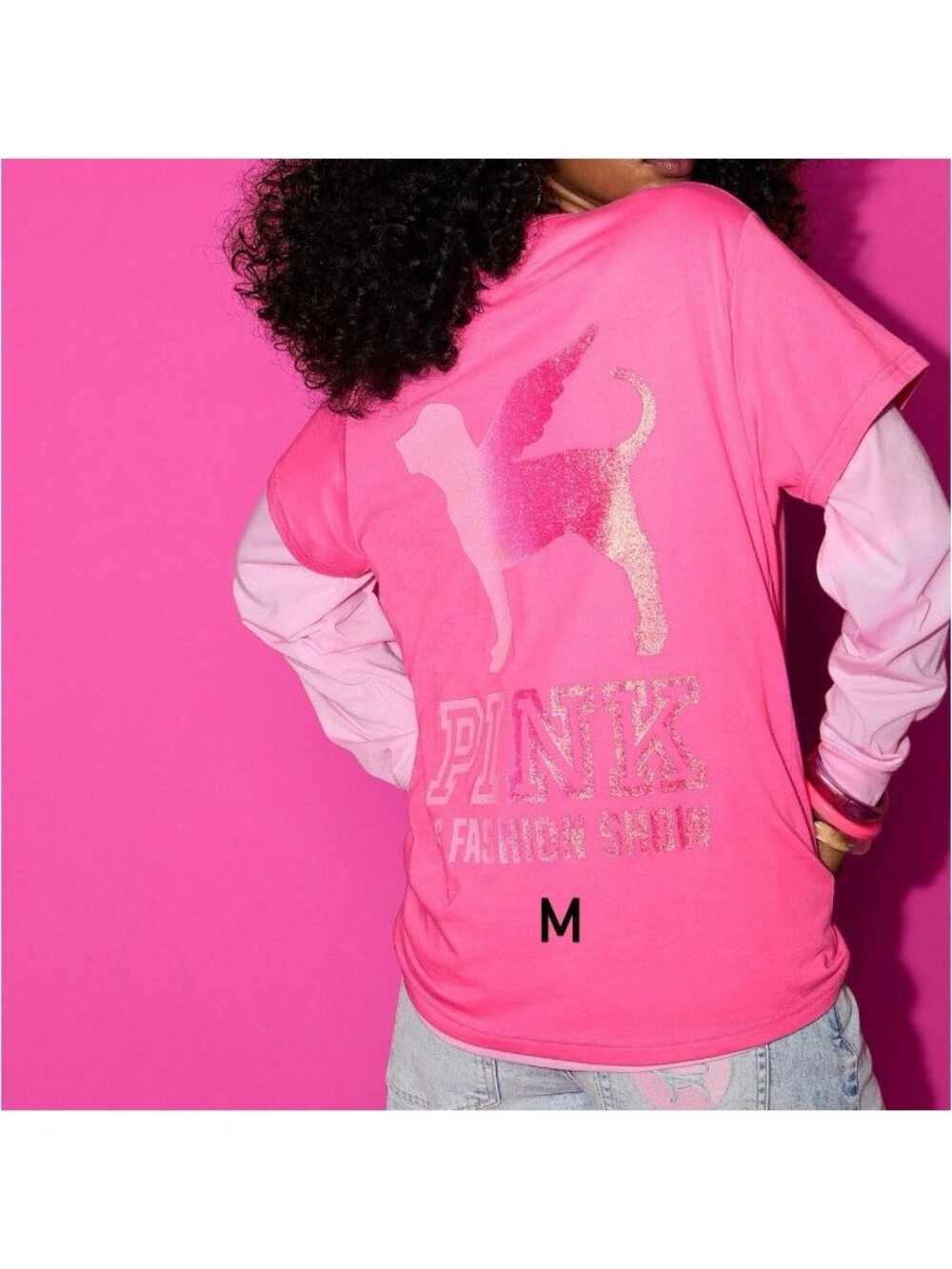 VS PINK HALFTIME SHOW 2026 CAMPUS SHORT SLEEVE TEE HOLLYWOOD PINK LOGO IN XS-2XL